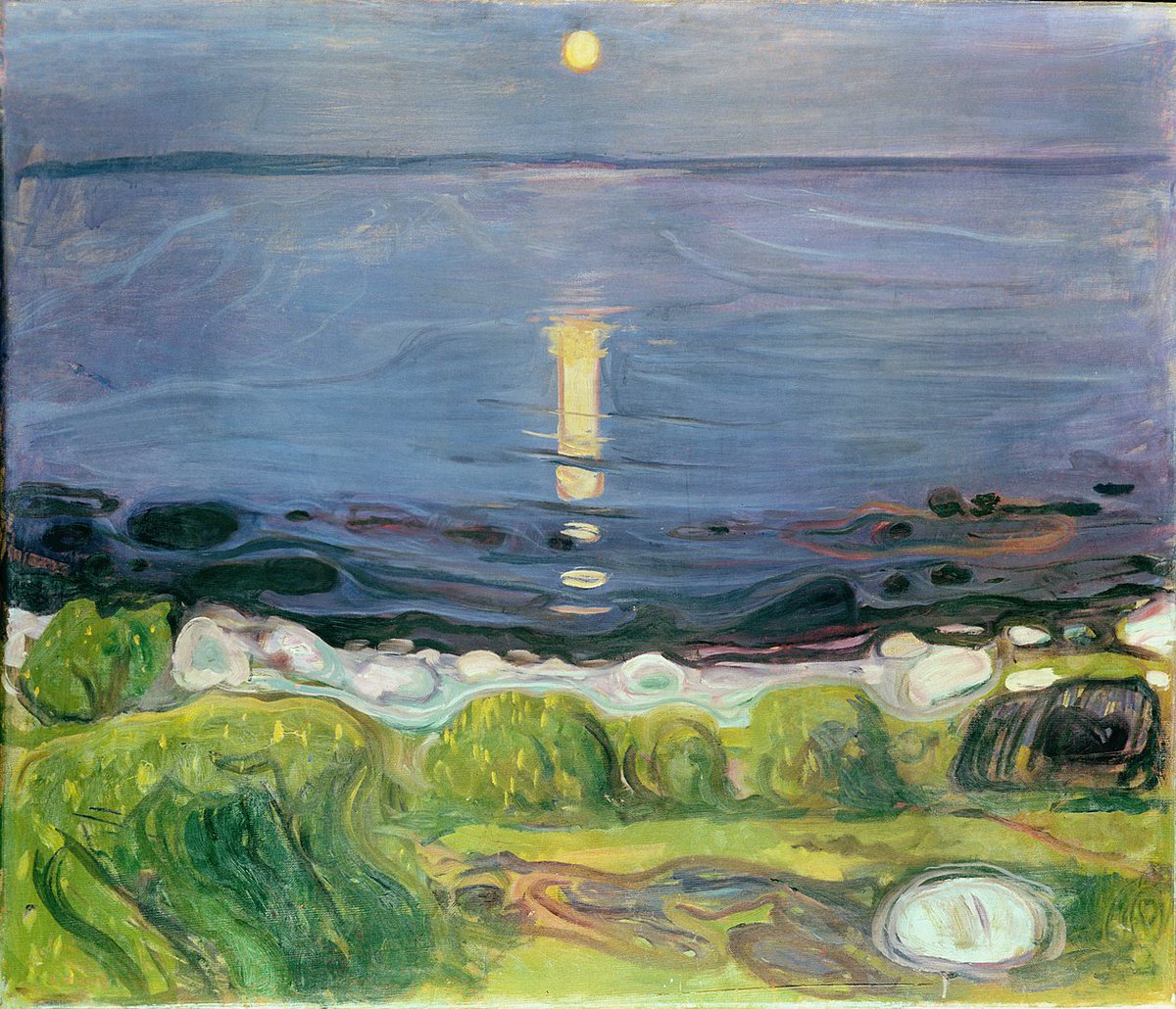 "Summer Night at the Shore" by Edvard Munch (1892) 🌊🌙
The haunting stillness of a Nordic summer evening.
Oil on canvas, painted during a formative period in Munch’s career — solitude and serenity in the fading light.
🎨 Munch Museum (Munchmuseet), Oslo, Norway.
#Summer #Art