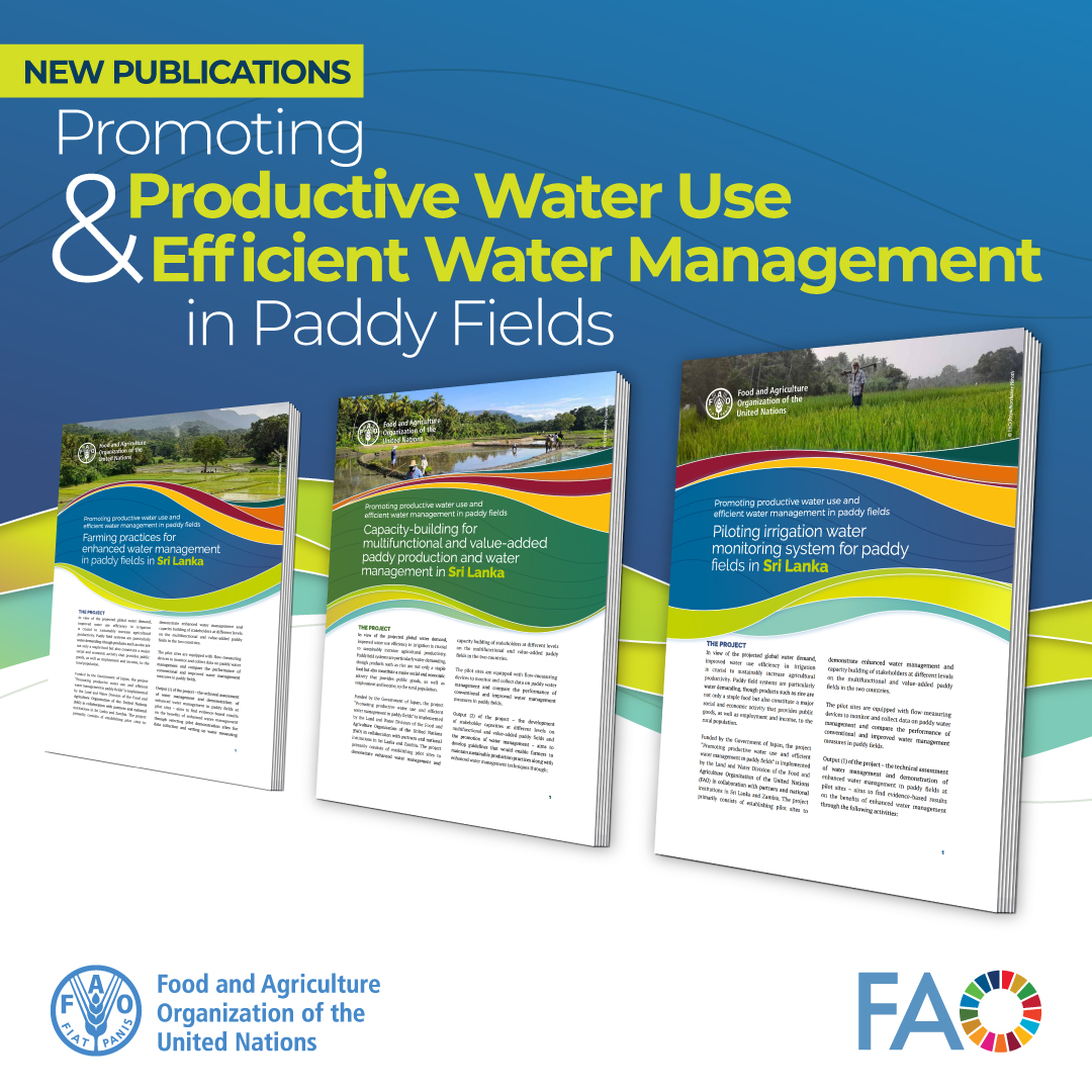 Discover the new <a href="/FAO/">Food and Agriculture Organization</a> publications promoting productive water use and efficient water management in paddy fields in #SriLanka 
👇
tinyurl.com/27euaw9v