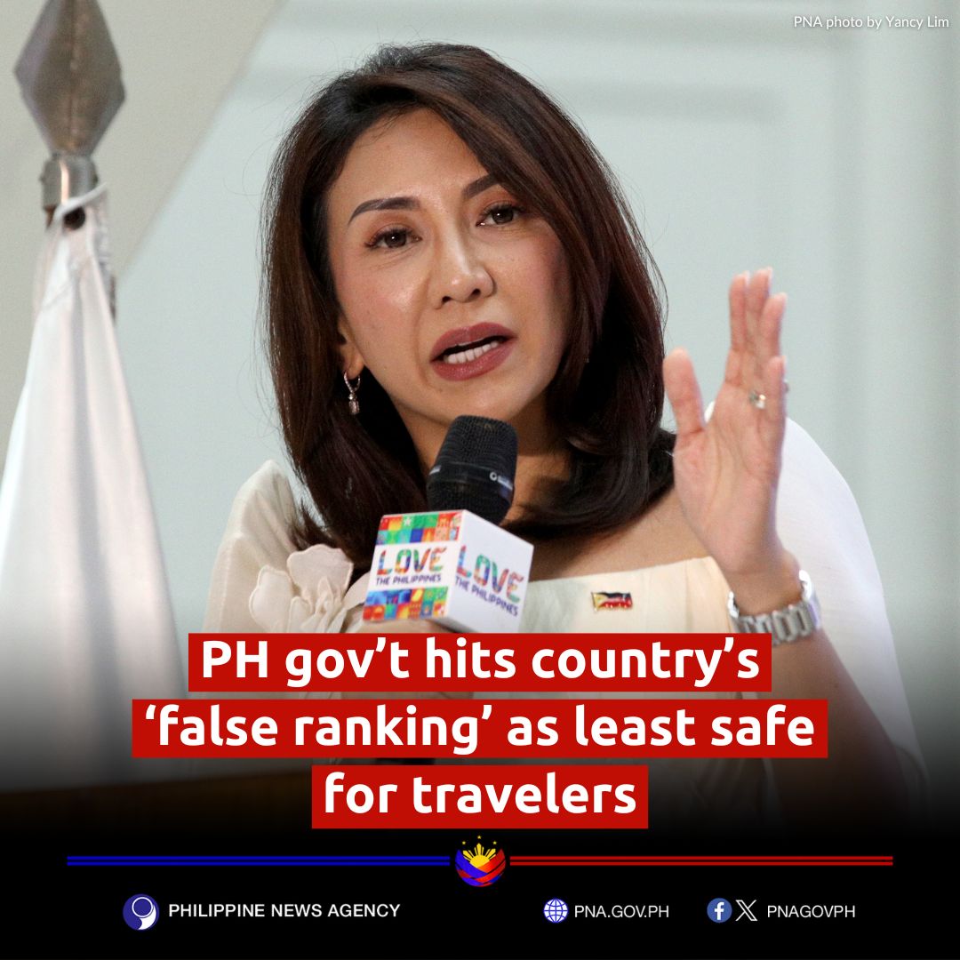 pnagovph's tweet photo. The Philippine government, through the Department of Tourism, demanded accountability from British website HelloSafe after it ranked the Philippines the least safe country for travelers and later changed the list, with Sudan taking the original spot.

FULL STORY: https://t.co/fr5ZWJtZWM