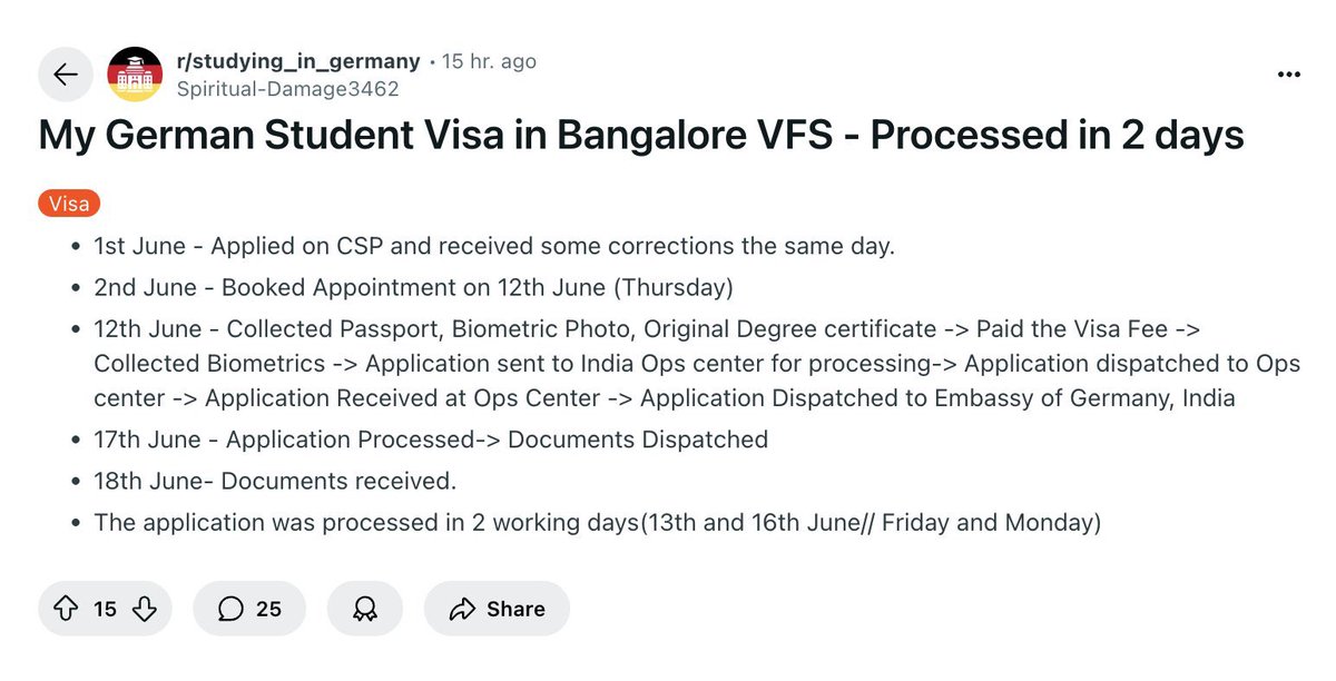 PB1308219955278's tweet photo. @GermanyinIndia To @GermanyinIndia
who called the delay a "glitch" Please see this. Bangalore is processing visas in under 2 weeks. If the system is working "super quick and efficient" there, then the problem is a catastrophic failure only in Delhi. Why are we being penalized? #FastTrackDelhiCSP https://t.co/o868jDDv0C