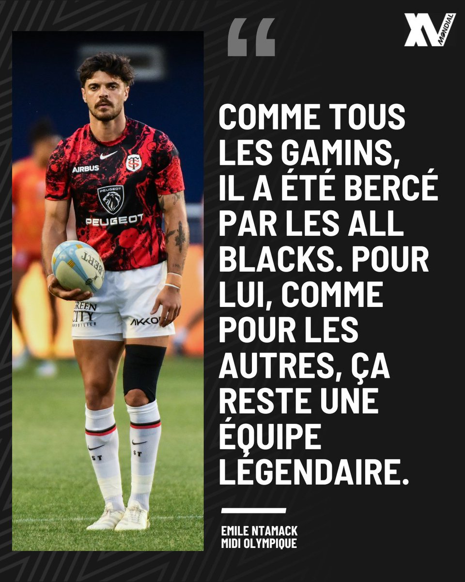 XVMondial's tweet photo. Emile Ntamack l’assure, son fils veut se tester face à « l’équipe légendaire » des All Blacks ! 🔥
➡️ https://t.co/aBvBdjK7sn https://t.co/jC3NWQ6teT