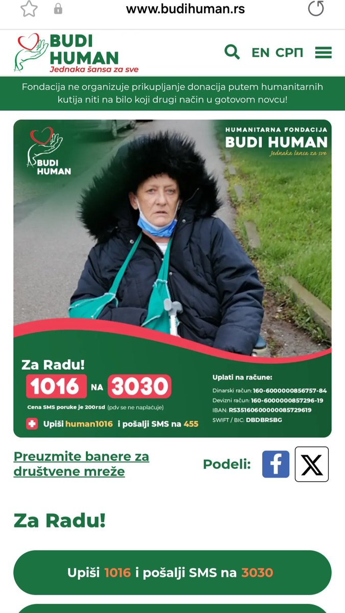 Ja se borim da zivim i da stanem na noge, ali ne mogu sama, zato Vas molim ako možete za 1 poruku za mene. Hvala Vam unapred ❤️