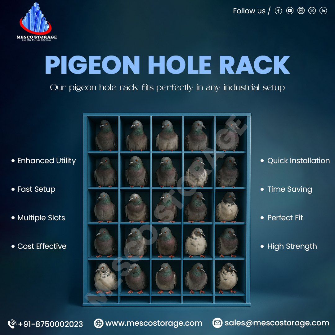 MescoStorage's tweet image. Organize smarter with our 𝐏𝐢𝐠𝐞𝐨𝐧 𝐇𝐨𝐥𝐞 𝐑𝐚𝐜𝐤 – perfect for industrial use! Fast setup, multiple slots, strong build and cost-effective. Boost productivity with ease!

📲 : +91-8750002023 | 9795143994
🌐: mescostorage.com

#storageorganization #pigeonholerack