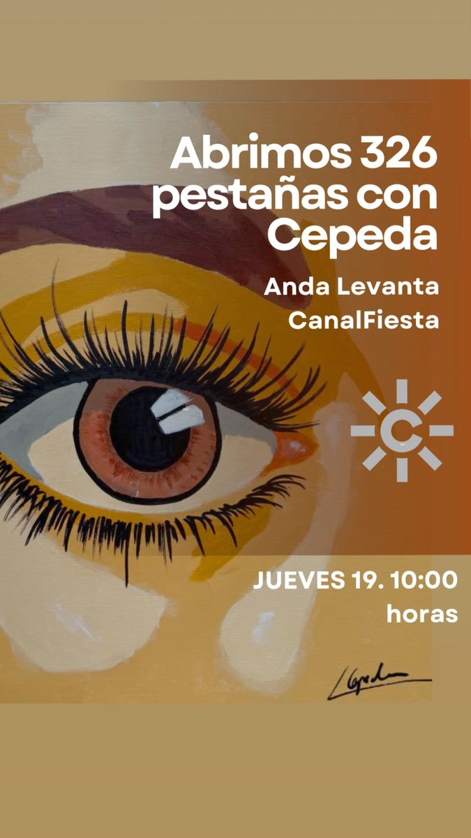 📻 | ¡Abriendo las 326 pestañas en 3, 2, 1!
En un ratito, a las 10 h, <a href="/cepedaoficial/">Nené</a> charlará con <a href="/dominguezja/">José A. Domínguez</a> en #AndaLevanta sobre su nuevo sencillo #326Pestañas.

canalsur.es/radio_directo-…