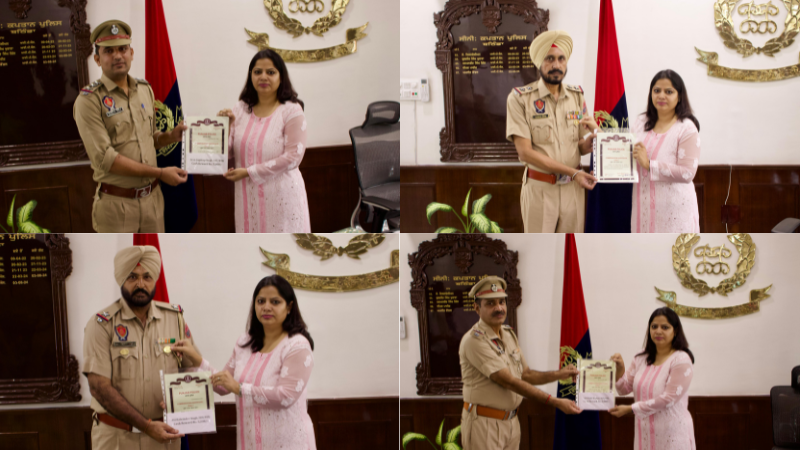 BathindaPolice's tweet photo. Honouring Excellence in Duty
For their outstanding performance and unwavering dedication, SSP Bathinda felicitated police personnel with DGP Commendation Discs, Class-1 Certificates, Rank, and cash rewards. #commendationdisc #ExcellenceInService #ProudToServe https://t.co/sCt4LaMzSm