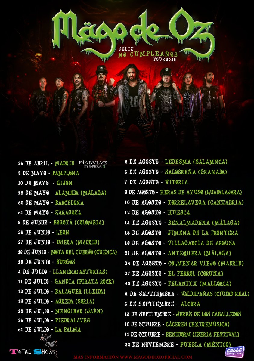 MAGODEOZOFIC's tweet photo. ¡¡8 FECHAS NUEVAS SE SUMAN A LA GIRA!!
¿Dónde nos vemos? https://t.co/FF2f34DhLe