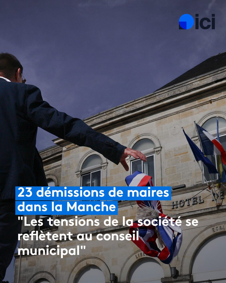 Une vingtaine de démissions de maires dans la Manche : "les tensions dans la société se reflètent au conseil municipal", selon le président  de l'Association des maires de la Manche 
 
➡️ l.ici.fr/teP