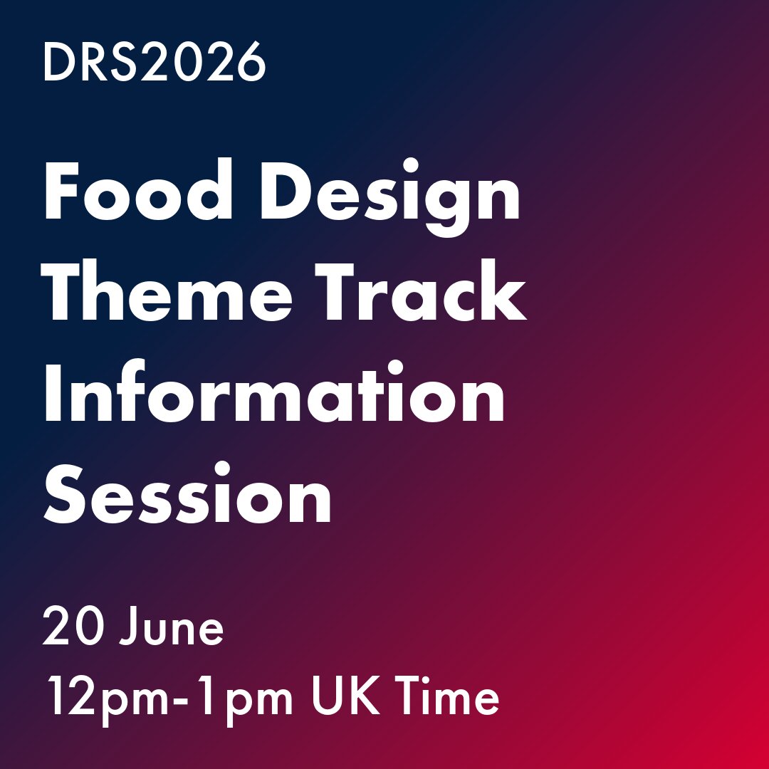 thisisDRS's tweet image. Please join us for an open info session tomorrow, 20 June, 12.00-13.00 BST, about how to get involved in a Food Design Theme Track. Register here: eventbrite.co.uk/e/theme-track-…