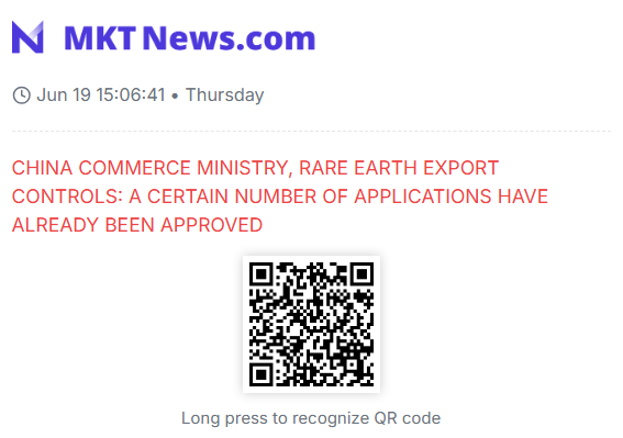 Sino_Market's tweet photo. 🇨🇳CHINA COMMERCE MINISTRY, RARE EARTH EXPORT CONTROLS: A CERTAIN NUMBER OF APPLICATIONS HAVE ALREADY BEEN APPROVED.
TO SPEED UP REVIEW OF RARE EARTH EXPORT LICENSE APPLICATIONS.
#CHINA #RAREEARTHS 
https://t.co/zz65Kbpuxp https://t.co/yqjy5wCkMH