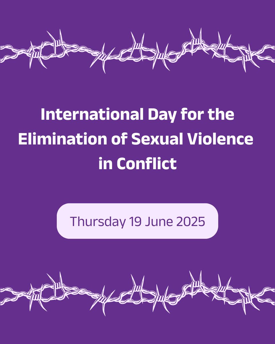 Today marks the 11th official observance of the International Day for the Elimination of Sexual Violence in Conflict. 

Today and every day we stand in solidarity with survivors, and those supporting them, to say #EndRapeInWar