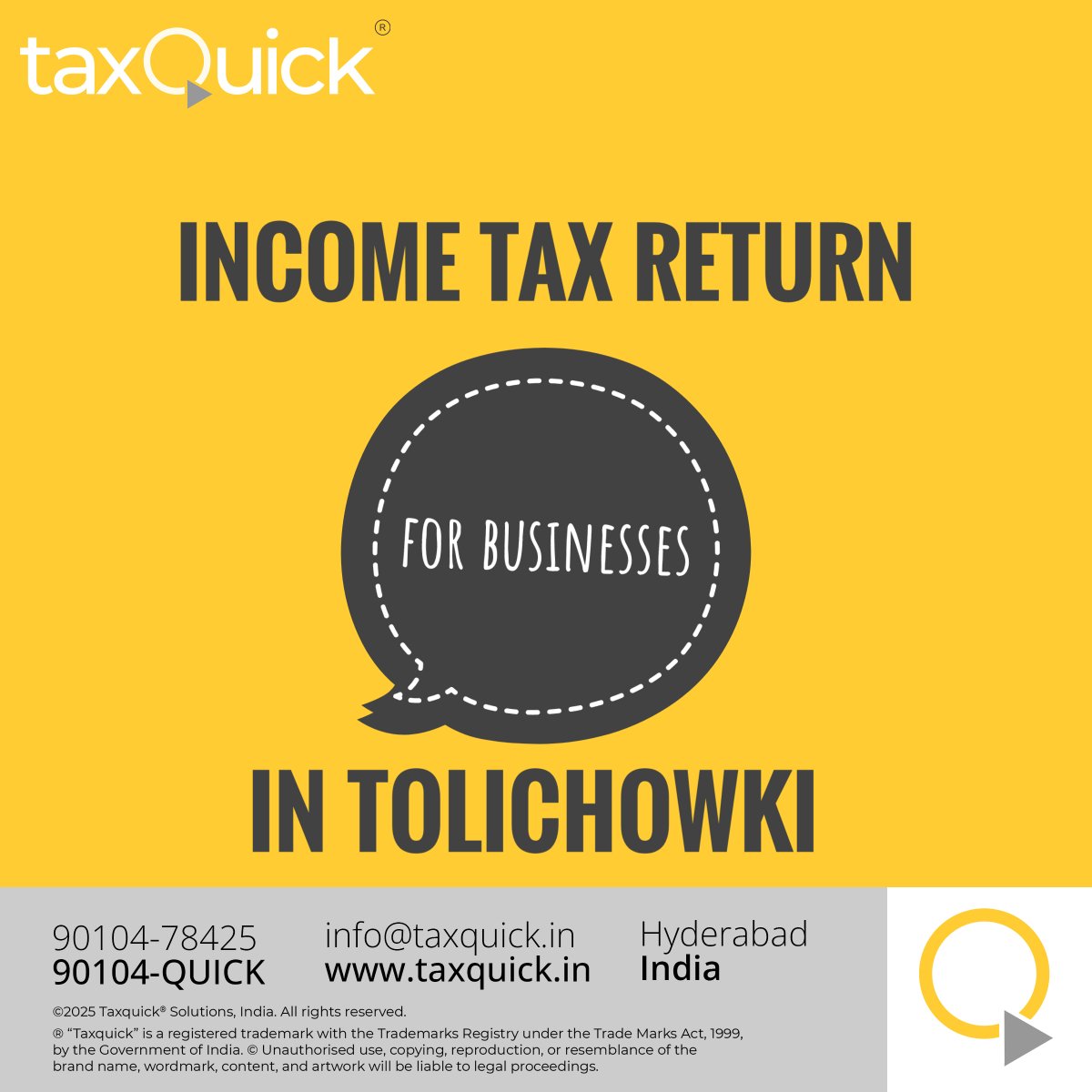TaxQuickIndia's tweet photo. 📍 Business in Tolichowki?
Time to file your ITR — fast &amp; stress-free.
Say: Hello 90104-QUICK for support!
🌐 https://t.co/tEYEXbtrRi
#TolichowkiBusiness #QuickTaxFiling

https://t.co/7LranAC5wO https://t.co/mhS0snLwep