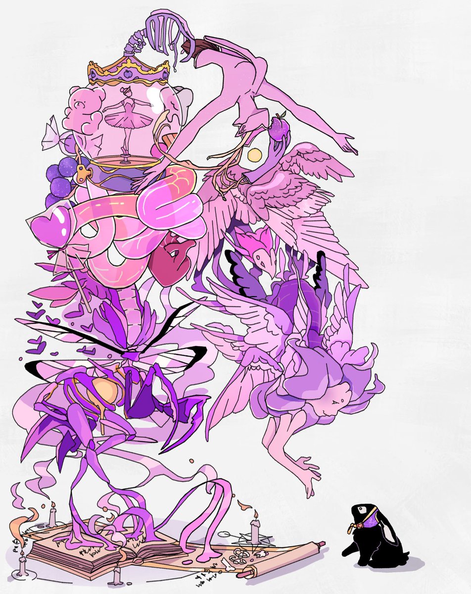 drew a sugar plum fairy and a little lapin making their contract