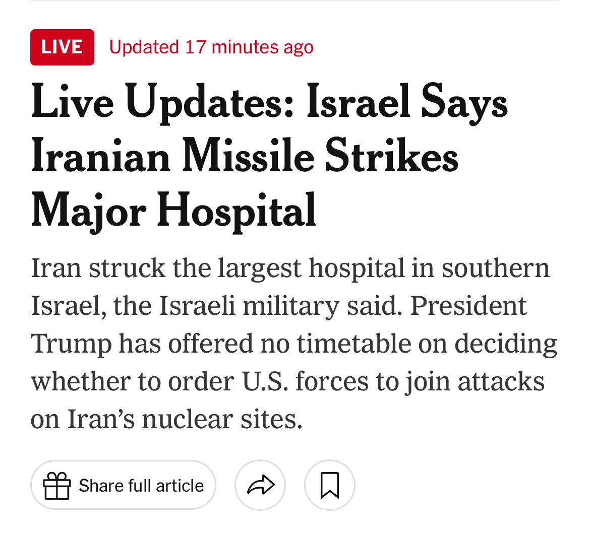 Compare and contrast: 

Left: how the New York Times covered an Islamic Jihad rocket hitting Al-Ahli hospital, complete with picture that was not of the hospital itself. This was splashed on the top of their website and all over their Instagram and X pages. The heading starts