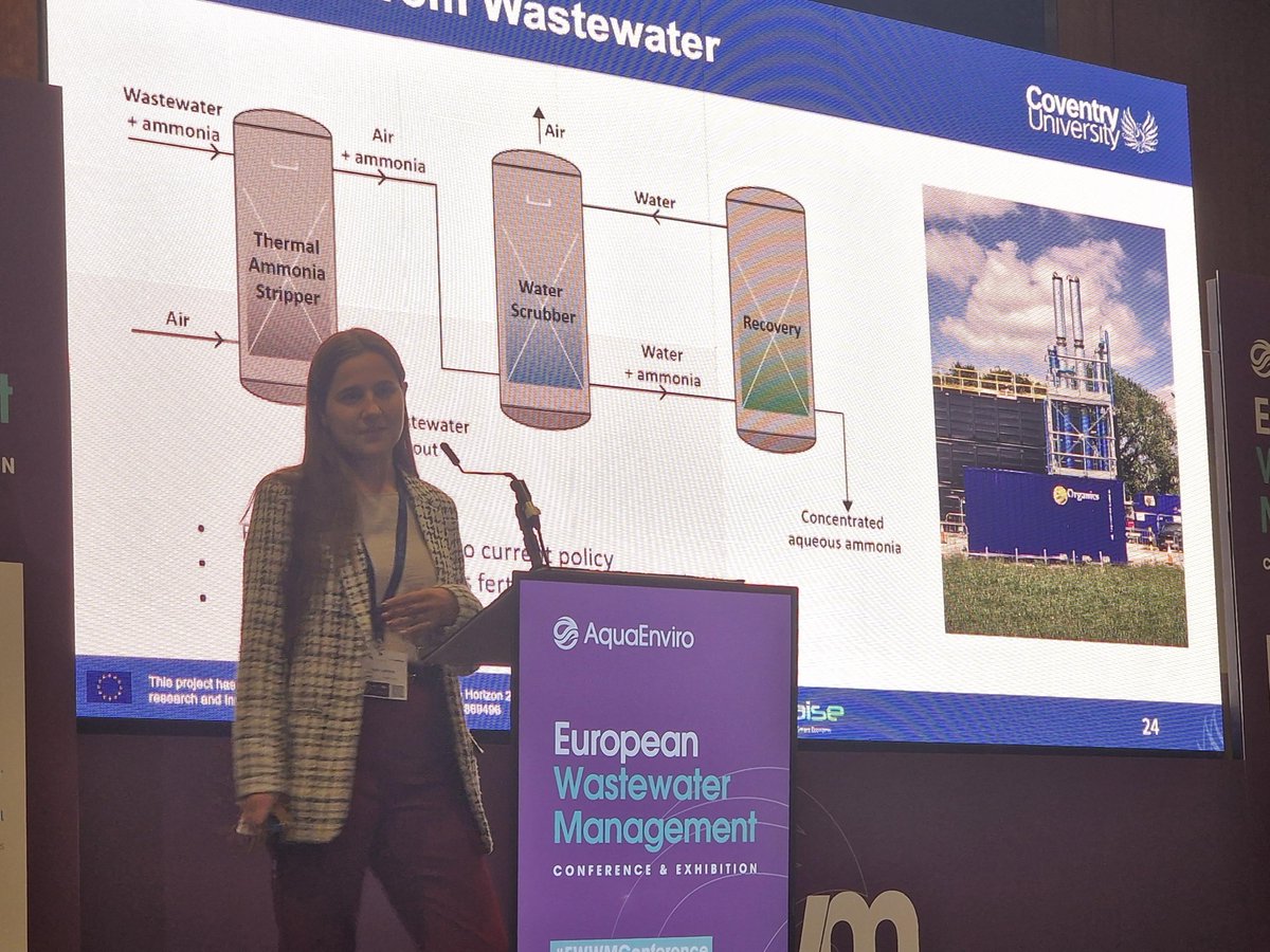 🙌 Yes! Our team is amazing at promoting REWAISE's results 😀 

👏Yesterday, our colleague Egle Latvyte from Coventry University presented the scaling up of the ammonia electrolysis process within the project at the European Wastewater Management Conference &amp; Exhibition 2025.