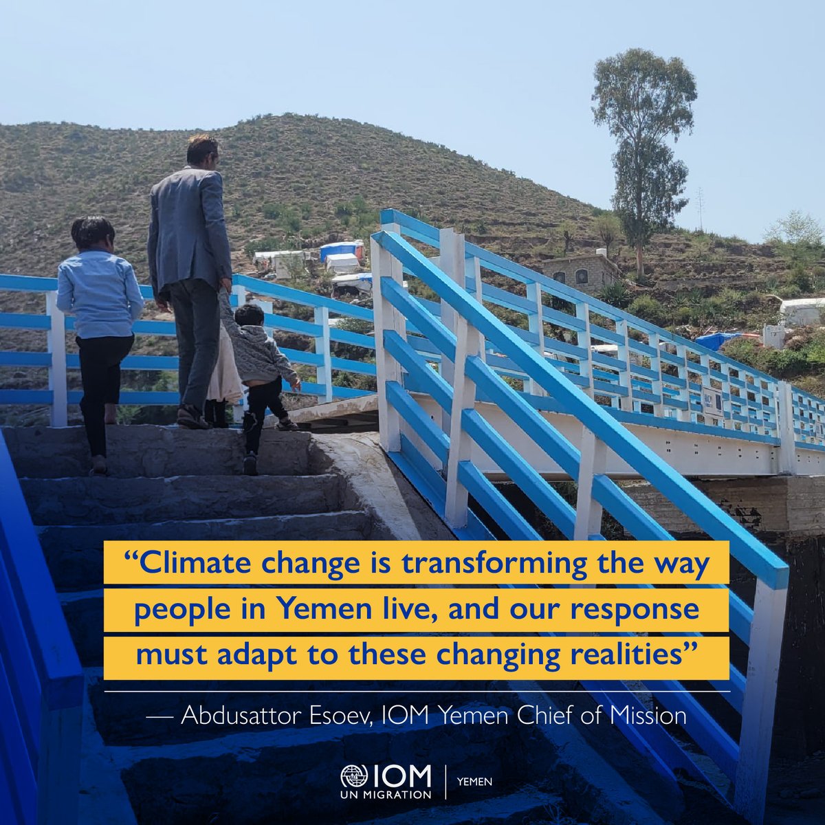 IOM Global Office Brussels (@iomateu) on Twitter photo 🌧️ Floods affected 1.3M people in Yemen in 2024 — a 61% increase from the year before.
In response, IOM and <a href="/eu_echo/">EU Civil Protection & Humanitarian Aid 🇪🇺</a> 🇪🇺 built a climate-resilient pedestrian bridge in Ibb, helping over 7,800 people safely reach vital services year-round.
🔗 Read more: tinyurl.com/8j2w46pk 🌧️ Floods affected 1.3M people in Yemen in 2024 — a 61% increase from the year before.
In response, IOM and <a href="/eu_echo/">EU Civil Protection & Humanitarian Aid 🇪🇺</a> 🇪🇺 built a climate-resilient pedestrian bridge in Ibb, helping over 7,800 people safely reach vital services year-round.
🔗 Read more: tinyurl.com/8j2w46pk