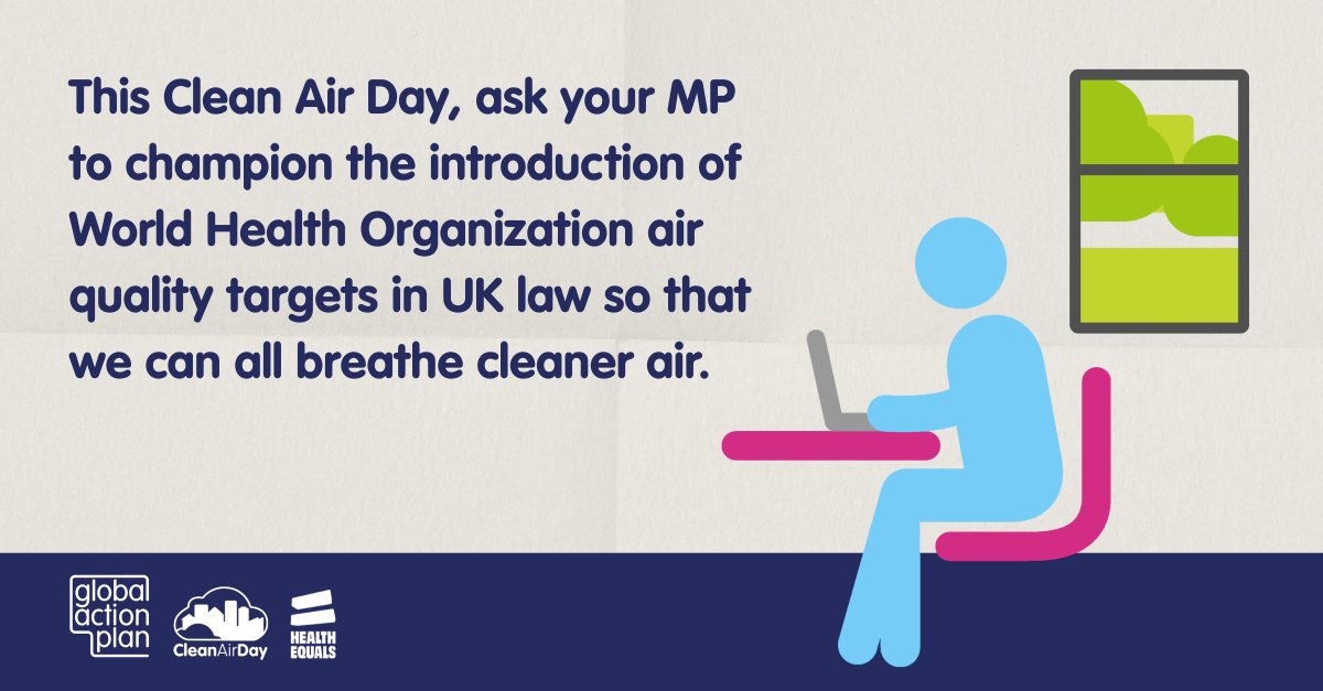 UK Health Alliance on Climate Change (@ukhealthclimate) on Twitter photo Air pollution affects your health from before your first breath until your last. By cleaning up our air, we can all live healthier lives 🩹
This #CleanAirDay, ask your MP to champion ambitious action on air pollution ⬇️
cleanairhub.org.uk/clean-air-day <a href="/globalactplan/">Global Action Plan</a> Air pollution affects your health from before your first breath until your last. By cleaning up our air, we can all live healthier lives 🩹
This #CleanAirDay, ask your MP to champion ambitious action on air pollution ⬇️
cleanairhub.org.uk/clean-air-day <a href="/globalactplan/">Global Action Plan</a>