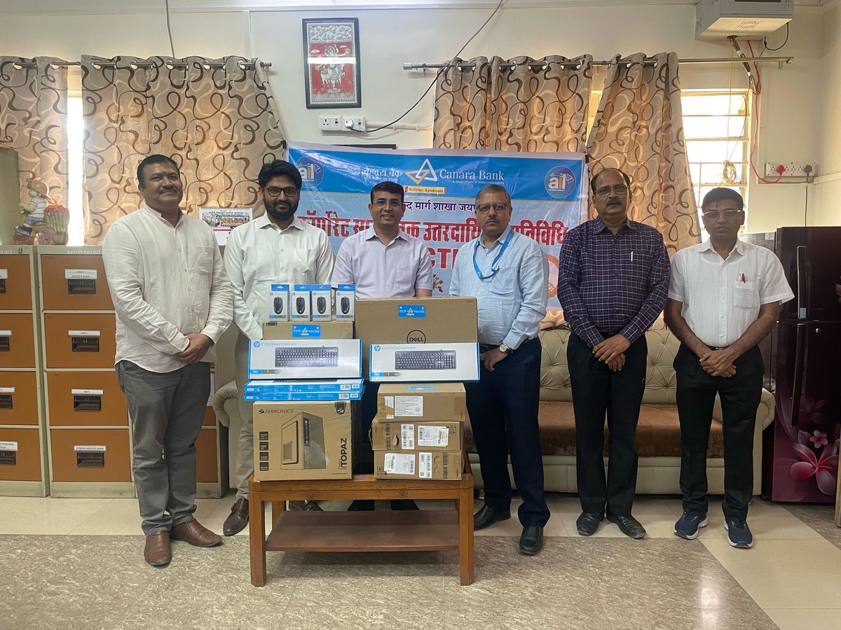 PM SHRI KV1 Bajaj Nagar Jaipur (@kv1jaipur) on Twitter photo Canara Bank, as part of its CSR initiative, donated four new computers to PMSHRI KV No 1, Jaipur under Vidyanjali scheme. This significant contribution will enhance digital infrastructure & empower students with advanced learning tools. <a href="/KVS_HQ/">Kendriya Vidyalaya Sangathan</a> <a href="/kvsrojaipur/">kvsrojaipur</a> Canara Bank, as part of its CSR initiative, donated four new computers to PMSHRI KV No 1, Jaipur under Vidyanjali scheme. This significant contribution will enhance digital infrastructure & empower students with advanced learning tools. <a href="/KVS_HQ/">Kendriya Vidyalaya Sangathan</a> <a href="/kvsrojaipur/">kvsrojaipur</a>