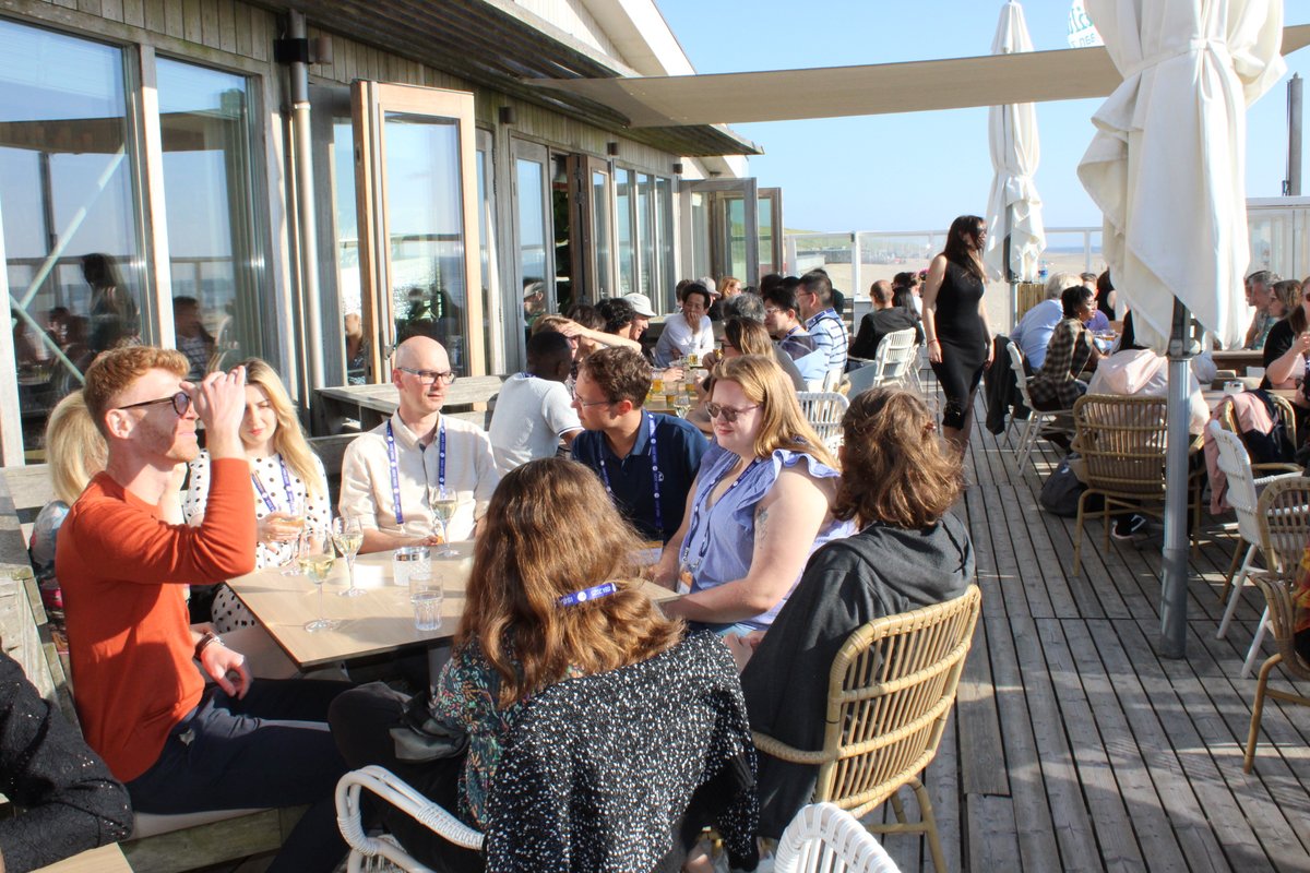 isba2025's tweet photo. Wednesday at #ISBA2025 had a shorter program, but nevertheless we heard some fantastic talks! Attendees explored Egmond aan Zee and its beautiful surroundings in the afternoon, and what a better way to end the day than having a wonderful dinner at the terrace with the view ☀️🌊🐚 https://t.co/VqpeYBhm57