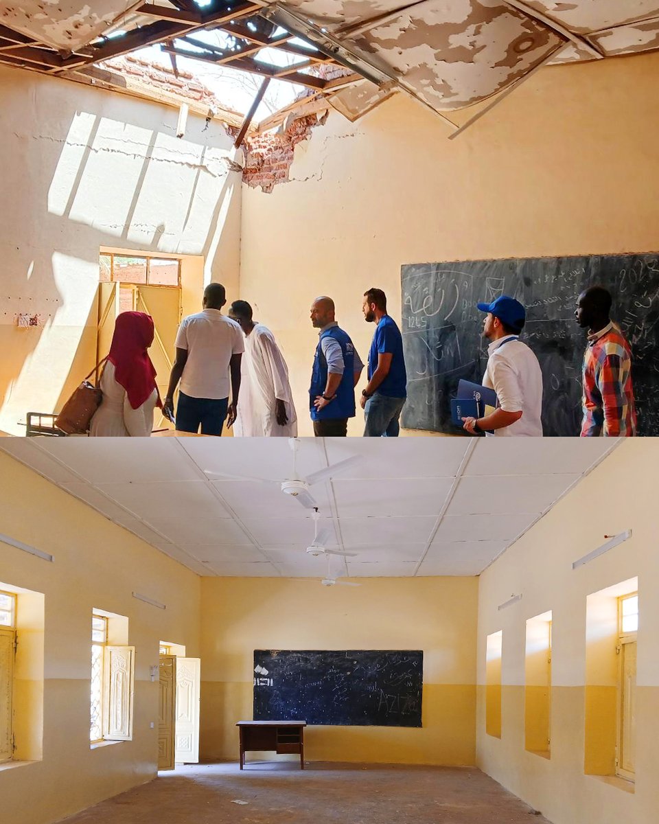 IOMSudan's tweet image. After years of conflict, many schools in Khartoum were left in ruins. But one is can now operate in better condition.
IOM has rehabilitated Omdurman Technical School, helping families and returnees get their children back to class.
Made possible thanks to the Republic of Korea