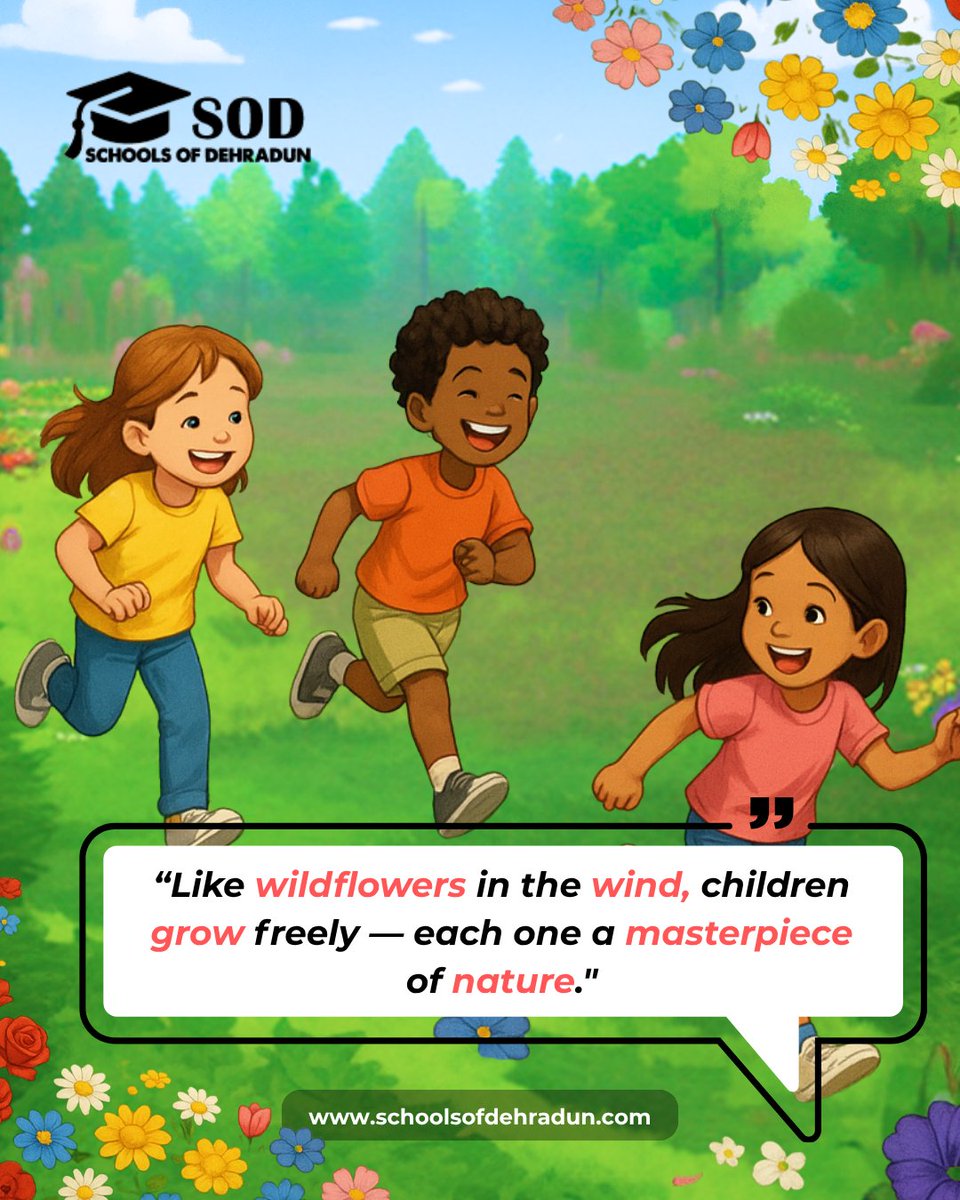 dehradun_school's tweet image. 🌼 Let children bloom freely — curious, creative, and full of joy! 🌿
At Schools of Dehradun, we nurture every young mind like nature’s masterpiece. 🌈🌟

👉schoolsofdehradun.com

#schoolsofdehradun #childhoodjoy #learningthroughnature #holisticeducation #letthembloom