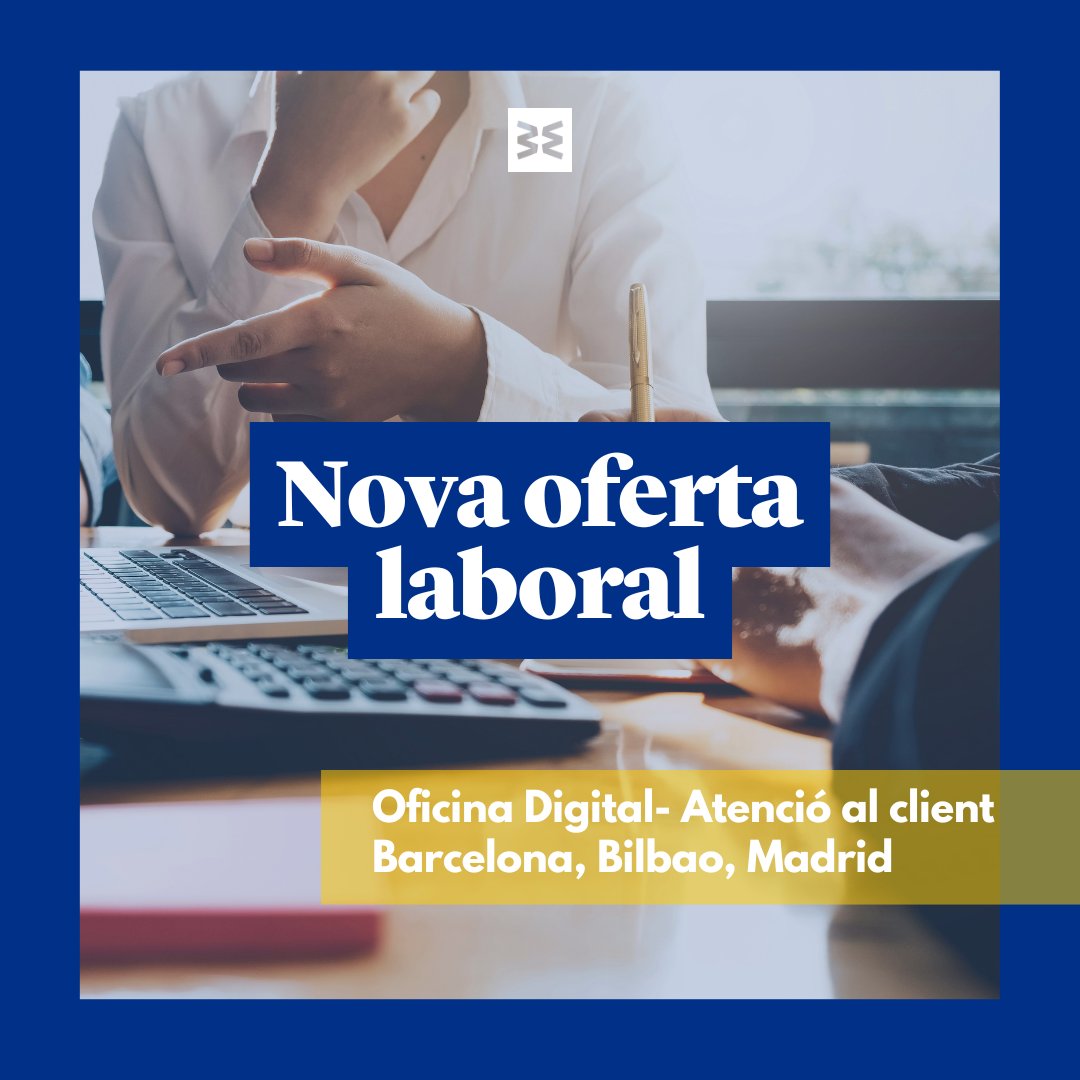 Vols treballar amb nosaltres?
Busquem tècnic/a per l'Oficina digital - Atenció al client
Mira aquí els requisits i presenta la teva candidatura. 
fiarebancaetica.coop/ca/treballa-a-…