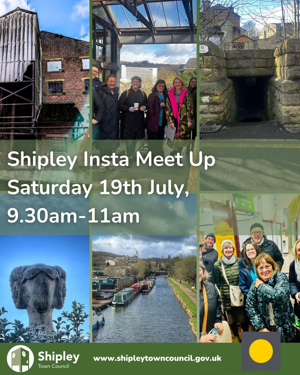 ShipleyTC's tweet image. The next Shipley Insta-Meet Up is planned for the 19th July! To celebrate the Shipley Summer event taking place that day, the theme of the trail is linked to heritage. We'll be meeting at The Bothy cafe at 9.30am
If you'd like to join, please email hello@shipleytowncouncil.gov.uk