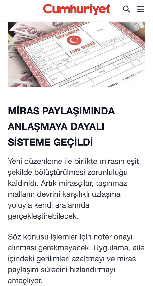 Miras konusunda Tapu işlemlerinde eşit paylaşımdan vazgeçilerek anlaşmalı paylaşıma geçilmesi, özellikle ekonomik, sosyal ve hukuki olarak dezavantajlı konumda bulunan kadınlar ve çocuklar için ciddi hak kayıplarına yol açabilir. ++
