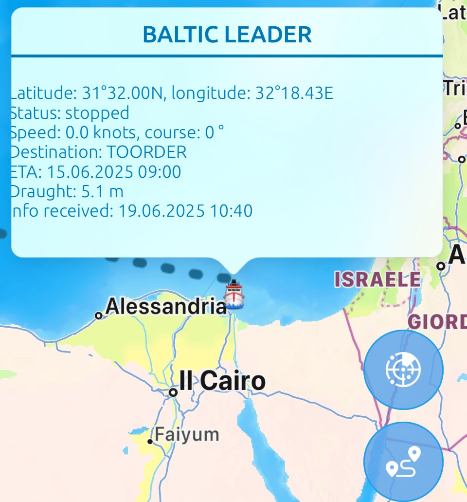 Vessel ADLER (IMO: 9179854, Ro Ro Cargo Ship) is returning to the MED. She may meet Vessel BALTIC LEADER on the way back and together continue towards the Baltic.
