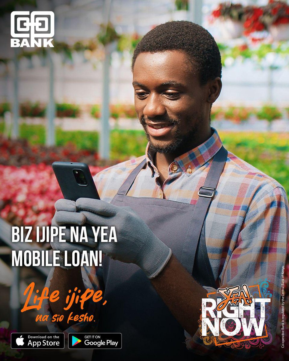 Coopbankenya's tweet photo. Usiwache biz ishuke na tunaweza ku sort. Ingia kwa app yako ya YEA na uapply for a business loan teke teke. Whether ni ya stock ama logistics, sema YEA to the hustle. #LifeIjipe https://t.co/Zkn0cnIfOz