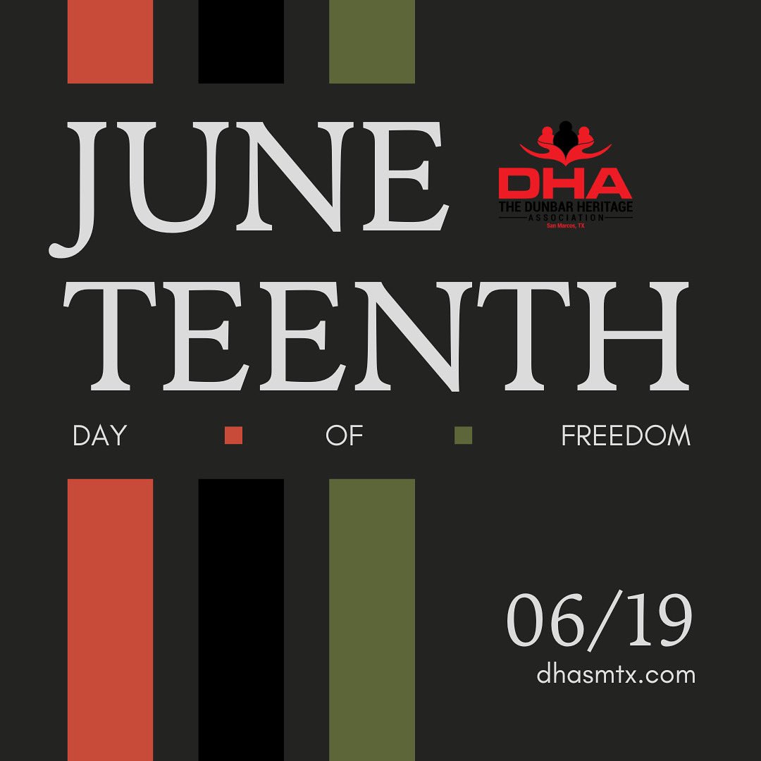 ✨ Today, we honor Juneteenth — a celebration of freedom, resilience, and Black excellence. ✊🏾❤️💚

🖤💚❤️ Happy Juneteenth from DHA!
#Juneteenth #DunbarHeritageAssociation #FreedomDay #BlackHistory #SanMarcosTX #DHAJuneteenth #celebratefreedom