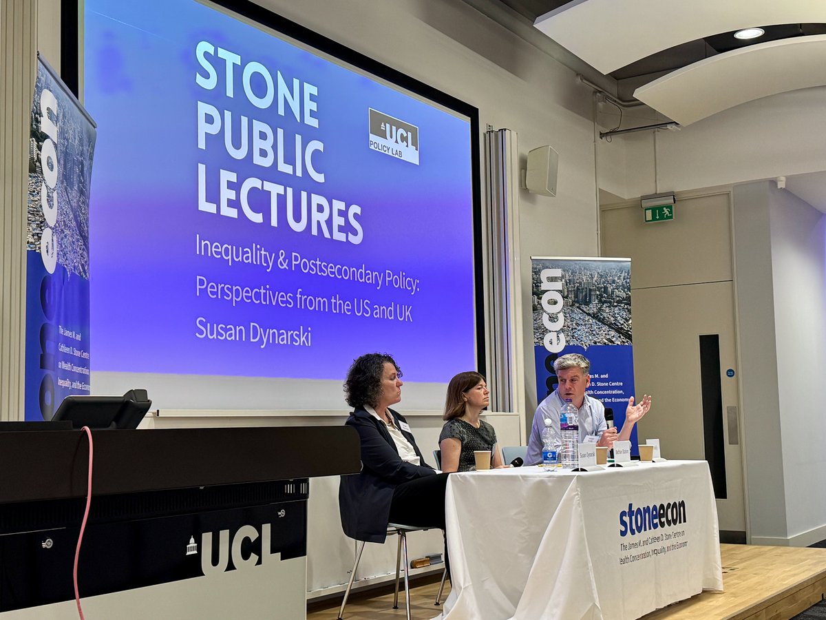 StoneEcon_UCL's tweet image. A very insightful Stone Centre public lecture and Q&A on the effects of higher education on #inequality. Huge thanks to Susan Dynarski, Gavin Kelly, Bethan Staton and all involved. Stay tuned for a link to the full video.