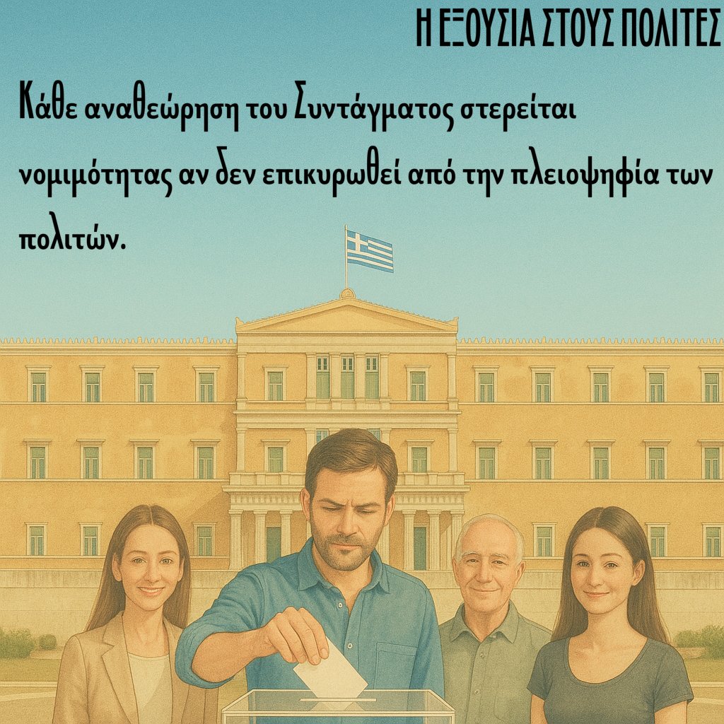 iexousiast26453's tweet image. Πώς είναι δυνατόν να γίνεται λόγος για αναθεώρηση του Συντάγματος ερήμην των Ελλήνων;

#η_εξουσια_στους_πολιτες