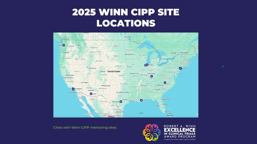 OncoDaily (@oncodaily) on Twitter photo Winn Awards Shared 2025 Winn CIPP Site Locations
<a href="/WinnAwards/">Winn Awards</a> <a href="/AtriumHealth/">Atrium Health</a> <a href="/wakeforestmed/">Wake Forest University School of Medicine</a> <a href="/StJudeResearch/">St. Jude Research</a> <a href="/StJude/">St. Jude</a> <a href="/fredhutch/">Fred Hutch Cancer Center</a> <a href="/CedarsSinai/">Cedars-Sinai</a>
<a href="/LSUHealthNO/">LSU Health Sciences</a> <a href="/mayscancer/">Mays Cancer Center at UT Health San Antonio</a> <a href="/MountSinaiNYC/">Mount Sinai Health System</a> <a href="/NewYorkUni/">New York University</a> <a href="/the_lundquist/">The Lundquist Institute</a> <a href="/UCLA_CTSI/">UCLA Clinical and Translational Science Institute</a> <a href="/uofl/">University of Louisville</a> <a href="/VCUMassey/">VCU Massey Comprehensive Cancer Center</a> <a href="/mpdrc/">Ruben A. Mesa, MD</a>
oncodaily.com/blog/winn-cipp…
#Cancer Winn Awards Shared 2025 Winn CIPP Site Locations
<a href="/WinnAwards/">Winn Awards</a> <a href="/AtriumHealth/">Atrium Health</a> <a href="/wakeforestmed/">Wake Forest University School of Medicine</a> <a href="/StJudeResearch/">St. Jude Research</a> <a href="/StJude/">St. Jude</a> <a href="/fredhutch/">Fred Hutch Cancer Center</a> <a href="/CedarsSinai/">Cedars-Sinai</a>
<a href="/LSUHealthNO/">LSU Health Sciences</a> <a href="/mayscancer/">Mays Cancer Center at UT Health San Antonio</a> <a href="/MountSinaiNYC/">Mount Sinai Health System</a> <a href="/NewYorkUni/">New York University</a> <a href="/the_lundquist/">The Lundquist Institute</a> <a href="/UCLA_CTSI/">UCLA Clinical and Translational Science Institute</a> <a href="/uofl/">University of Louisville</a> <a href="/VCUMassey/">VCU Massey Comprehensive Cancer Center</a> <a href="/mpdrc/">Ruben A. Mesa, MD</a>
oncodaily.com/blog/winn-cipp…
#Cancer