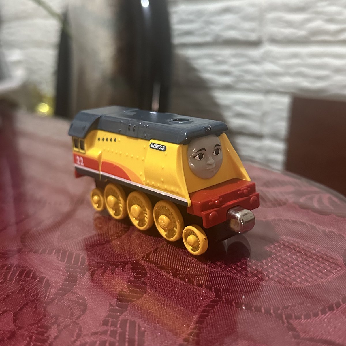 So now that the push along body fits on the take along chassis, it’s time to paint the wheels 😷