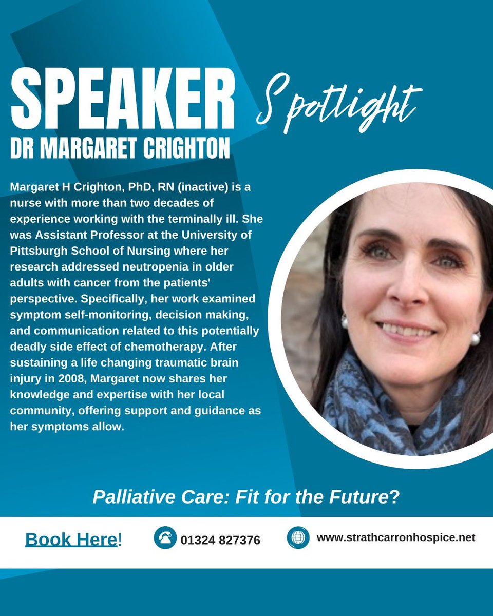 Strathcarron Hospice (@strathcarron1) on Twitter photo Introducing the first of our fantastic expert speakers appearing at our Palliative Care: Fit for the Future? Conference 1&2 October 2025.
Find out more and get your tickets here: strathcarronhospice.net/Event/palliati…
#Strathcarron #Hospice #palliativecare #endoflife #education Introducing the first of our fantastic expert speakers appearing at our Palliative Care: Fit for the Future? Conference 1&2 October 2025.
Find out more and get your tickets here: strathcarronhospice.net/Event/palliati…
#Strathcarron #Hospice #palliativecare #endoflife #education
