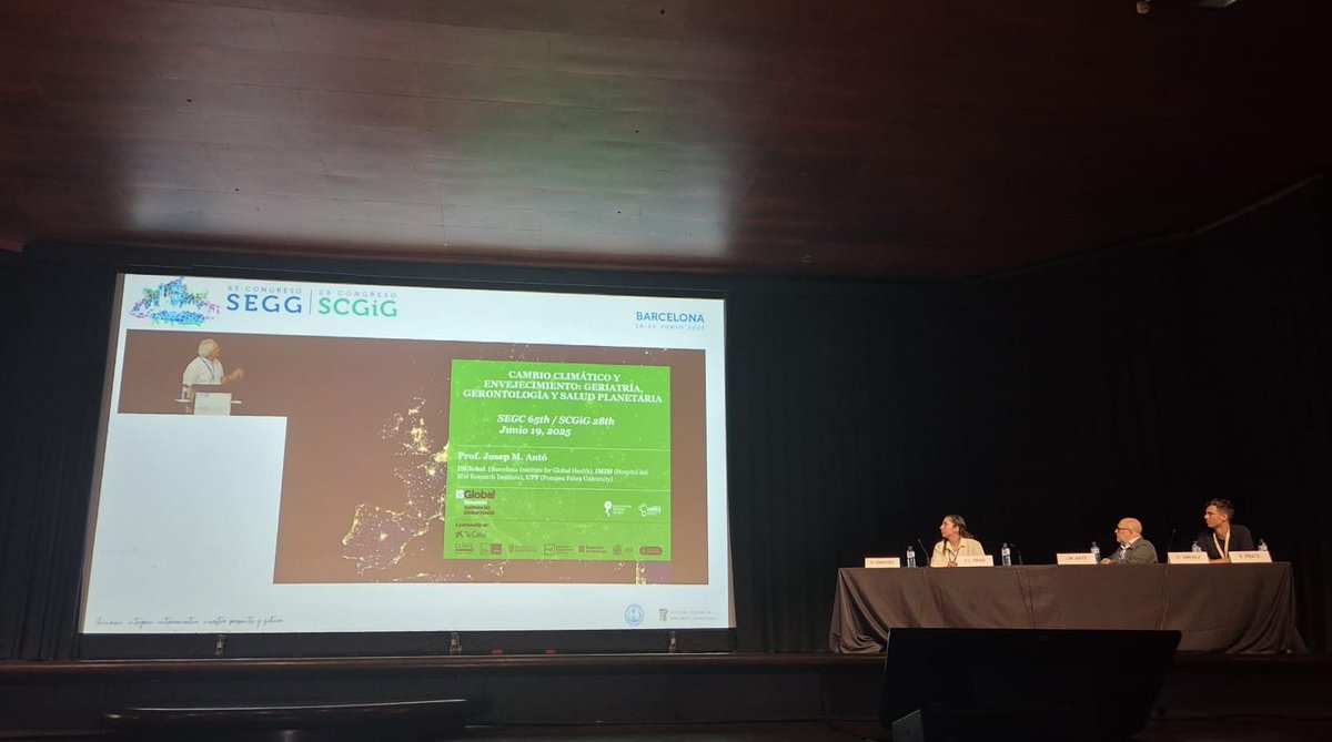 🌿 Iniciem el segon dia de congrés de la <a href="/seggeriatria/">SEGG</a> i <a href="/SCGiG/">SCGiG</a> amb una sessió plenària dedicada a la #salutplanetària 🌍 i #envelliment 👵🏽, on el Dr Enric Prats, R4 de <a href="/GeriatriaMar/">Geriatria | Hospital del Mar</a>, ha comoderat la sessió en què hi ha participat la investigadora Carmen Laura Frias i el Dr Antó.