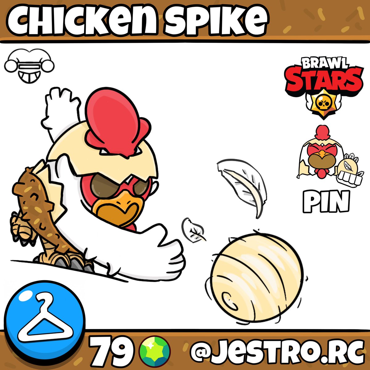 New <a href="/BrawlStars/">Brawl Stars</a> skin concept CHICKEN SPIKE 🌵🐔🐣

#art #brawlstars #brawlart #brawlstarsart #brawlstarsfanart