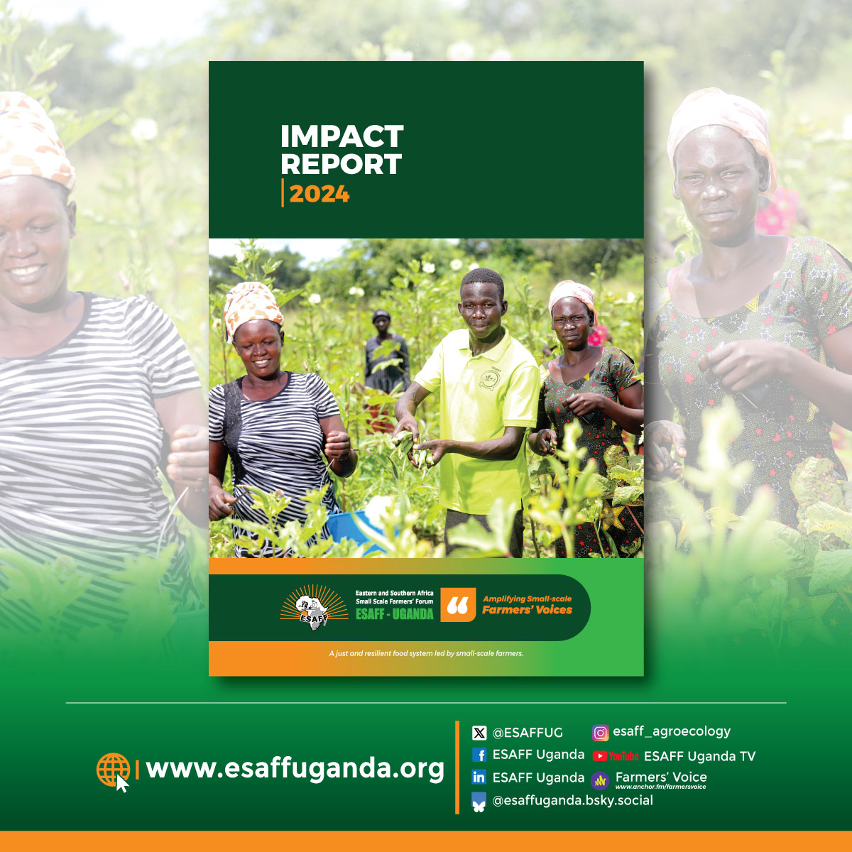 We are pleased to unveil the ESAFF Uganda 2024 Impact Report, a powerful reflection of our collective efforts in promoting Agroecology.

From grassroots organizing to high-level policy engagement, this report showcases the voices of small-scale farmers, our strategic
