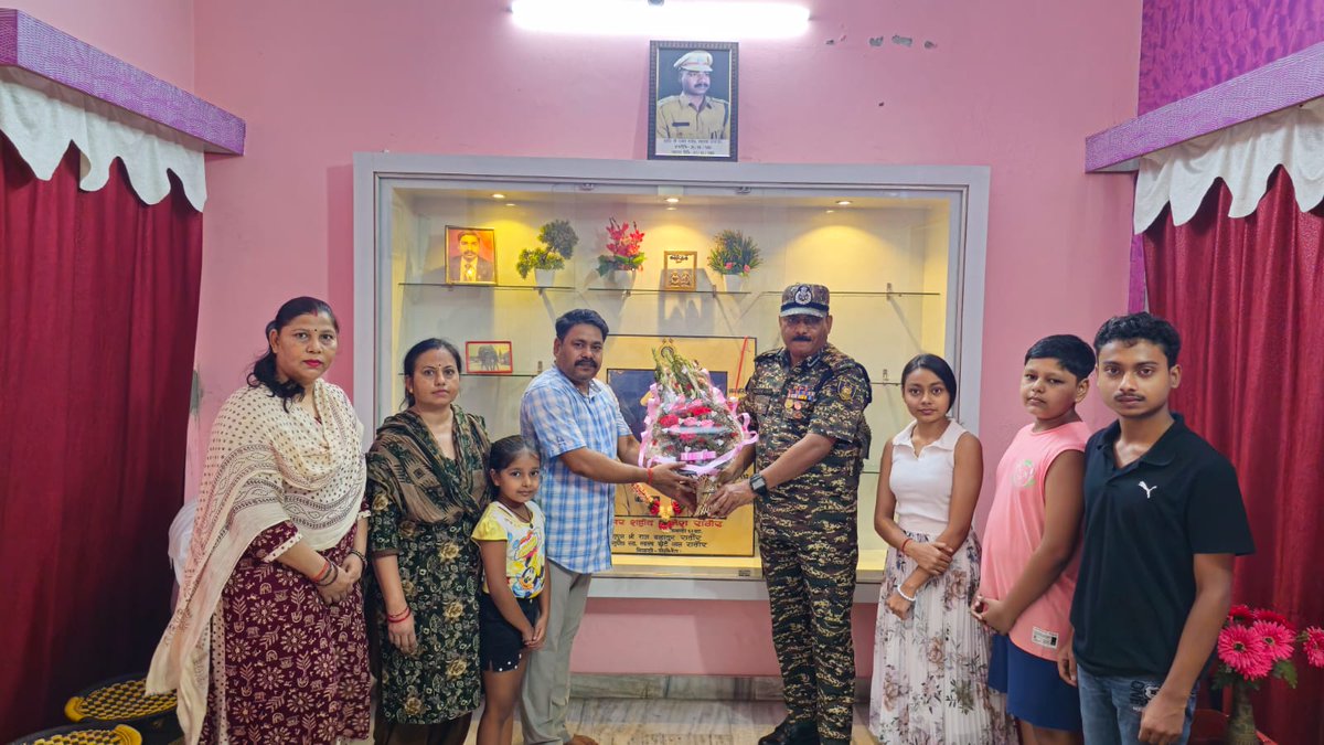 Martyrdom on 07/10/1999.

DIGP GC CRPF Rampur Visited to meet family members of martyr Shaheed Asstt Comdt Sh Rajesh Rathore at his home town Pilibhit Uttar Pradesh on 19/06/2025