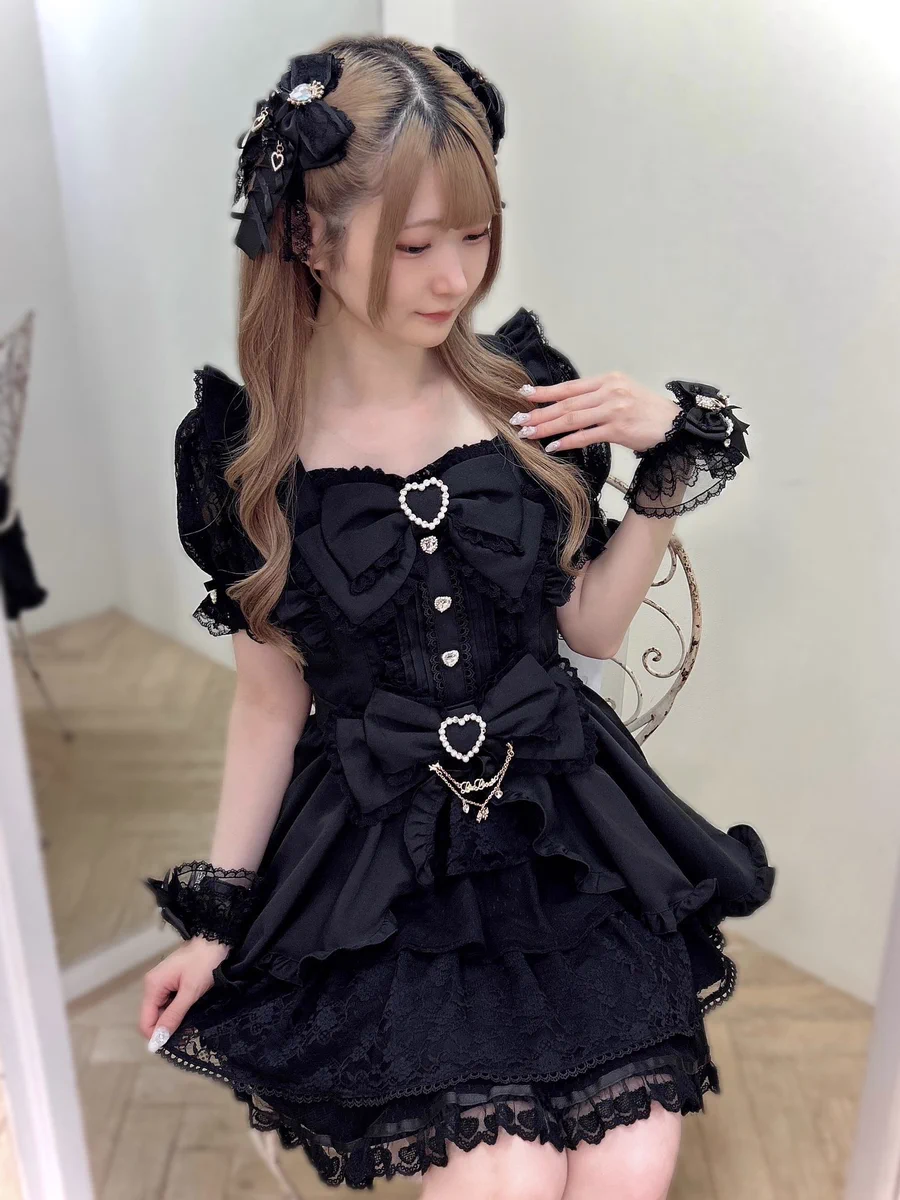 訳ありリズリサ　フロントカシュクールBIGリボンセットアップ 黒　セットアップ LIZ LISA on X: 