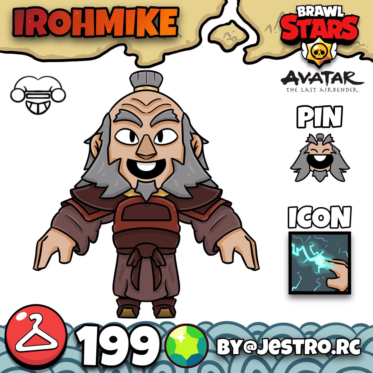 NEW <a href="/BrawlStars/">Brawl Stars</a> x Avatar the last airbander collab skin conept „IROHMIKE“ 🔥⚡️

#art #brawlstars #brawlart #brawlstarsart #brawlstarsfanart #collab #brawlcollab #brawlstarscollab #iroh #AvatarTheLastAirbender