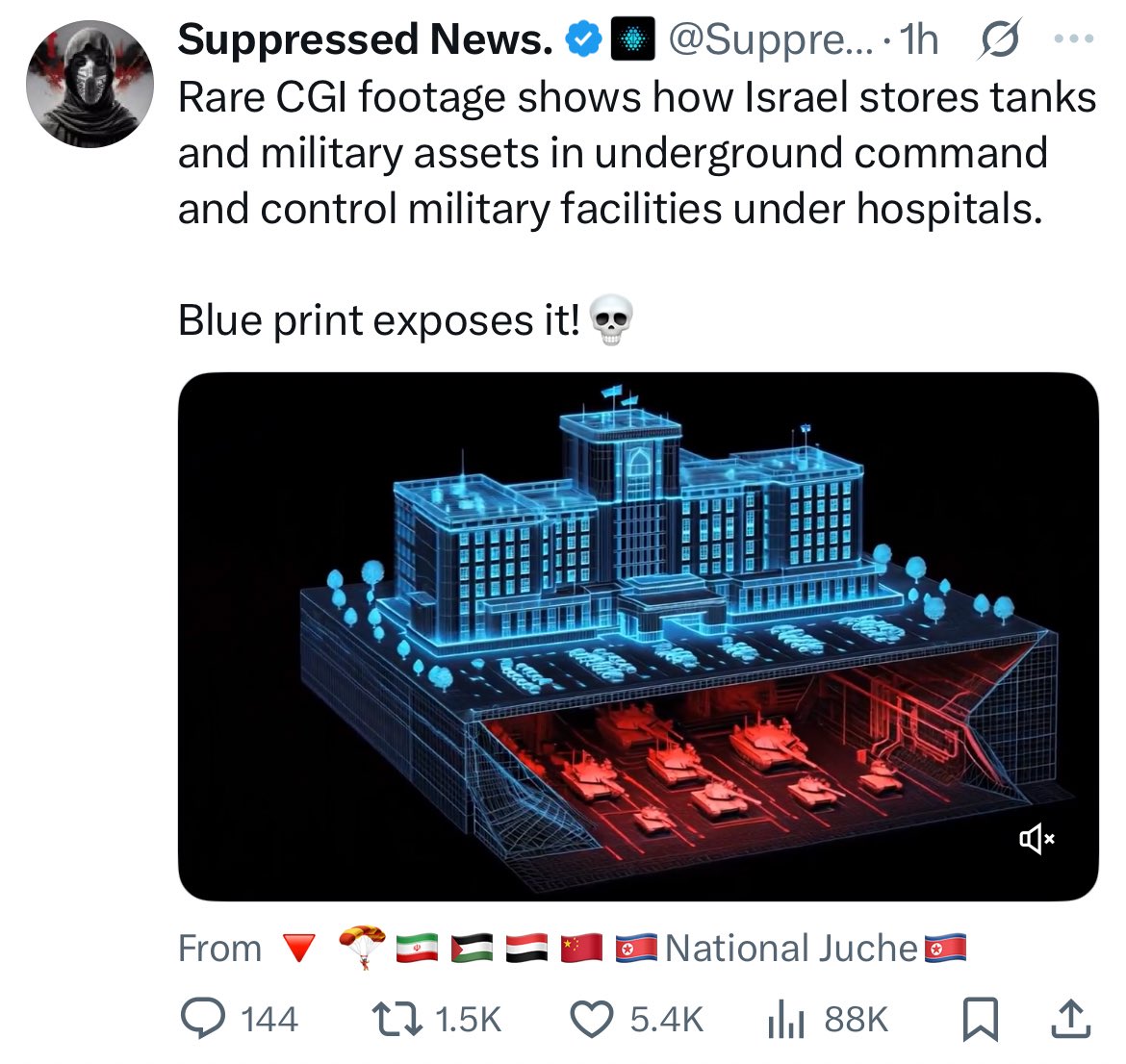 The first giveaway that this is obviously fake is that Israel doesn’t have a single architecturally nice hospital like this.