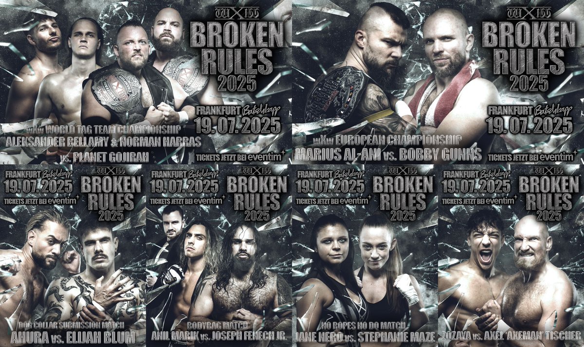 wXw Germany (@wxwgermany) on Twitter photo wXw Broken Rules wirft seine Schatten voraus!
Gestern wurden im aktuellen #wXwShotgun Backstage VLOG neue Matches für #wXwBrokenRules am 19. Juli in Frankfurt angekündigt – und eines ist jetzt schon klar:
Die <a href="/BatschkappFfm/">Batschkapp Frankfurt</a> droht abgerissen zu werden - Bei diesem Event wird wXw Broken Rules wirft seine Schatten voraus!
Gestern wurden im aktuellen #wXwShotgun Backstage VLOG neue Matches für #wXwBrokenRules am 19. Juli in Frankfurt angekündigt – und eines ist jetzt schon klar:
Die <a href="/BatschkappFfm/">Batschkapp Frankfurt</a> droht abgerissen zu werden - Bei diesem Event wird