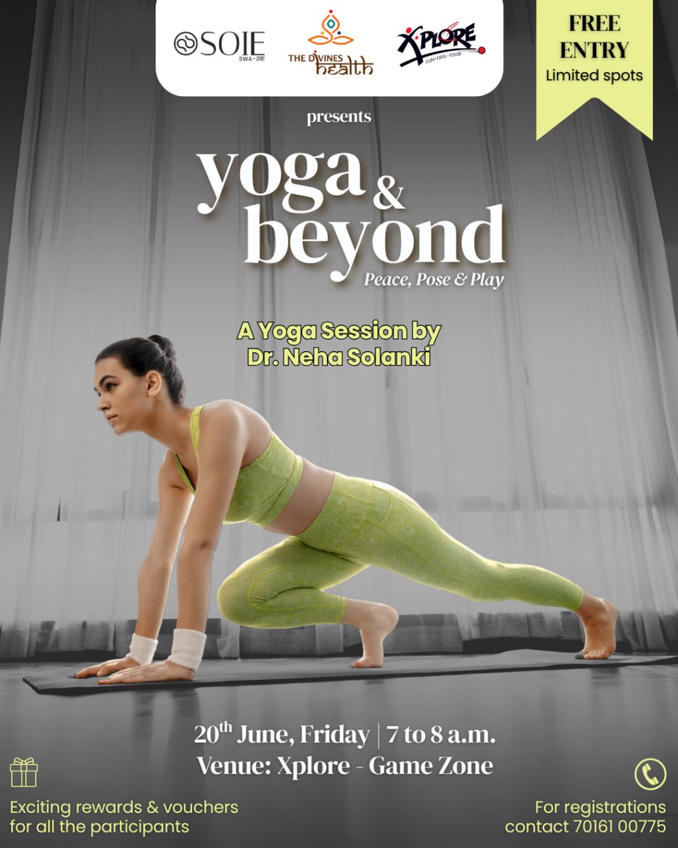 SoieWoman's tweet photo. It’s happening! Join us for a calming and mindful Yoga Session on 20th June, from 7:00 AM to 8:00 AM. Open to all - Register now and flow with us! 📷📷 https://t.co/UiT6lWh6EZ