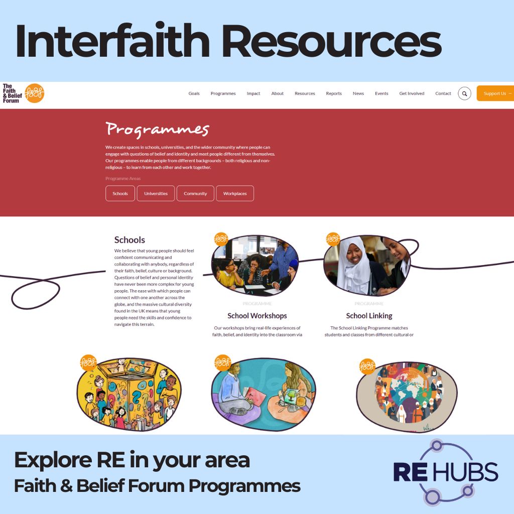 We have a huge range of resources available on #ReHubs.  There are lesson plans, PowerPoints, worksheets and games to support your classroom teaching. 

This resource is available on this link 🔗 faithbeliefforum.org/programmes/

To explore all the resources  🔗bit.ly/4knZ3yc