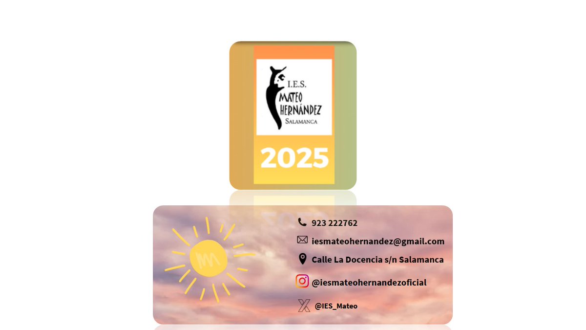 Recién publicada!!!! 
Revista Digital Con M de Mateo.

Con entrevistas, actividades, concursos, viajes, talleres, visitas, premios, deporte .... 

canva.com/design/DAGEt0B…

#IESMateo_Hdez <a href="/educacyl/">Educación JCyL</a>
