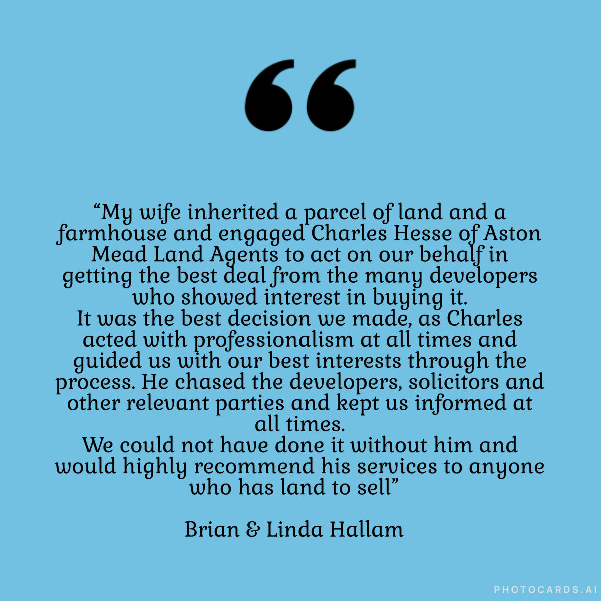 astonmead's tweet photo. Another happy land owner… don’t just take our word for it…

#successstory #landowner #landagents #landexperts #landbroker #wesourceland https://t.co/wVEsmVGoNm