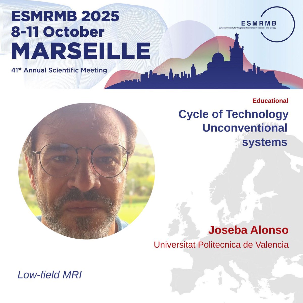 📣  Speaker spotlight for #ESMRMB2025: Joseba Alonso! 📣 

Prof. Joseba Alonso will talk about low-field MRI in "Cycle of Technology"!

Register here to experience an ESMRMB meeting to never forget: buff.ly/GHbFWHc