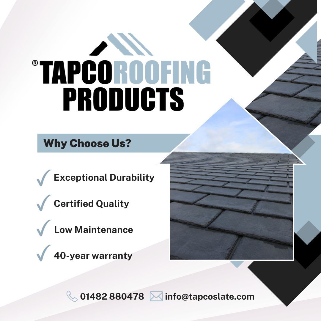 Tapco Roofing (@tapcoroofing) on Twitter photo Why Choose Tapco Roofing Products?
Because your roof deserves more than just good looks.
When you choose Tapco, you're choosing peace of mind.
Get in touch today and let's discuss your project needs.
📞 01482 880478
📩 info@tapcoslate.com Why Choose Tapco Roofing Products?
Because your roof deserves more than just good looks.
When you choose Tapco, you're choosing peace of mind.
Get in touch today and let's discuss your project needs.
📞 01482 880478
📩 info@tapcoslate.com