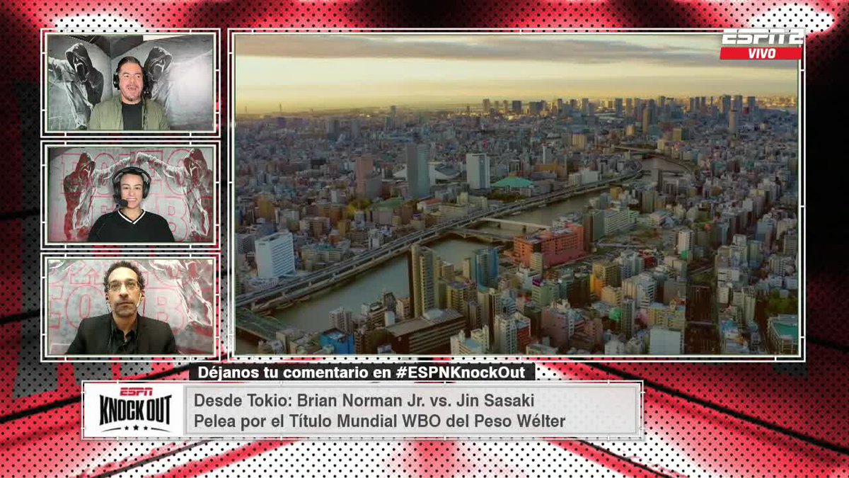 CONECTAMOS CON TOKIO 🇯🇵

🥊 Brian Norman Jr 🇺🇸 vs Jin Sasaki 🇯🇵 (Mundial 👑 WBO wélter)
🥊 Araneta 🇵🇭 vs Simsri 🇹🇭 (Mundial 👑 IBF minimosca) 
🥊 Y más!

🔥 EN VIVO 🔥 por #ESPNKnockOut 

🎙️ <a href="/andres_bermudez/">ANDRÉS BERMÚDEZ</a> <a href="/mariale_esp/">FLACA</a> <a href="/julianisjulius/">JuliusJulianis</a> 

📺 #DisneyPlus Premium

#NormanSasaki